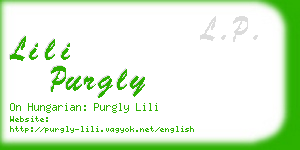 lili purgly business card